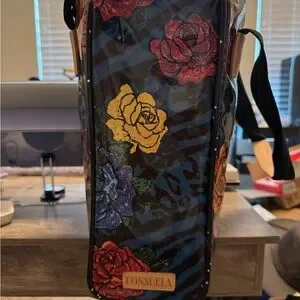 Consuela Red and Yellow Backpack with Bold Floral Design Vivid Floral Art Pattern All Over Print Laptop Backpack  main image 4